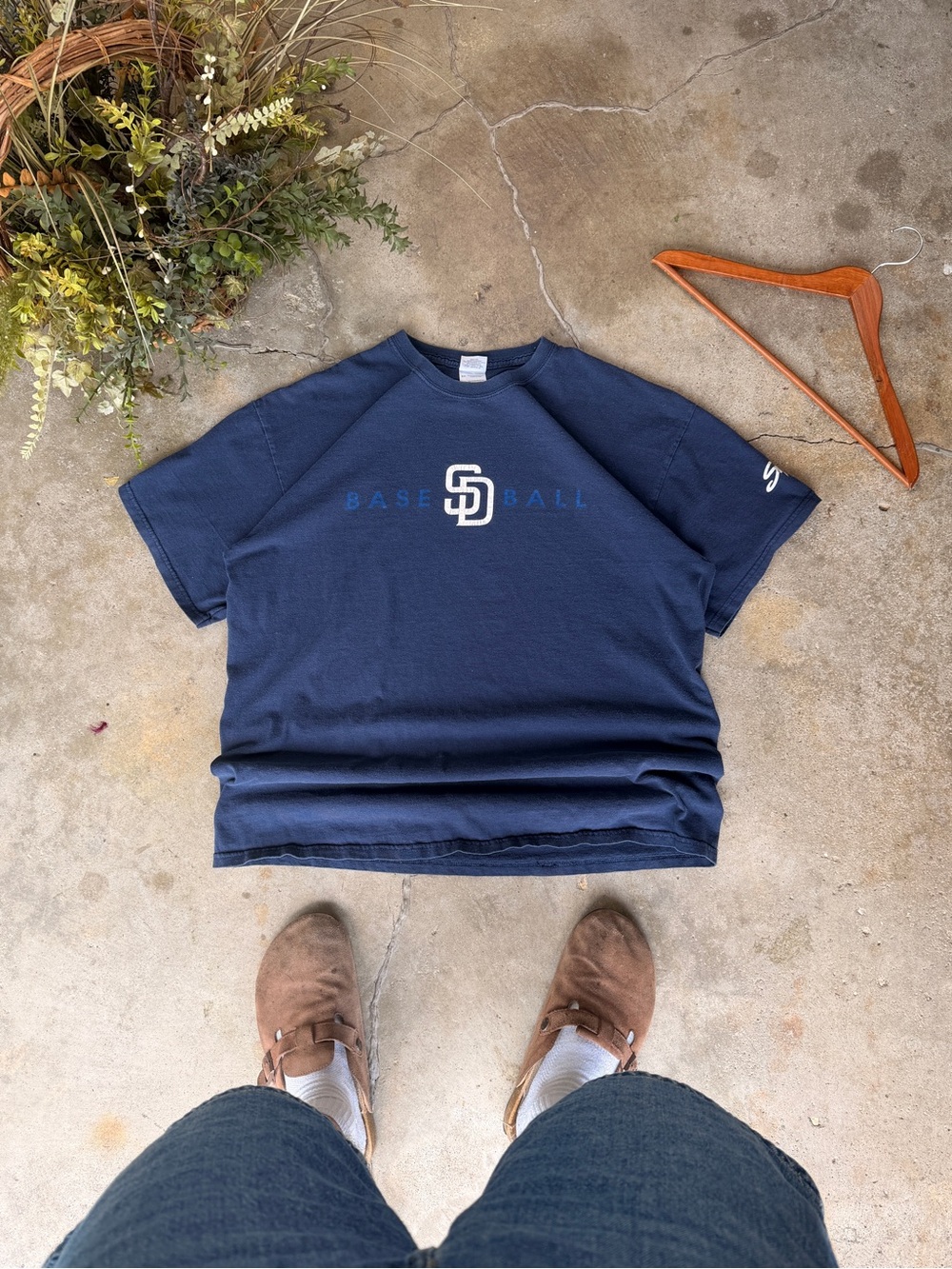 Gildan Navy San Diego Baseball Crewneck T-Shirt with White Logo